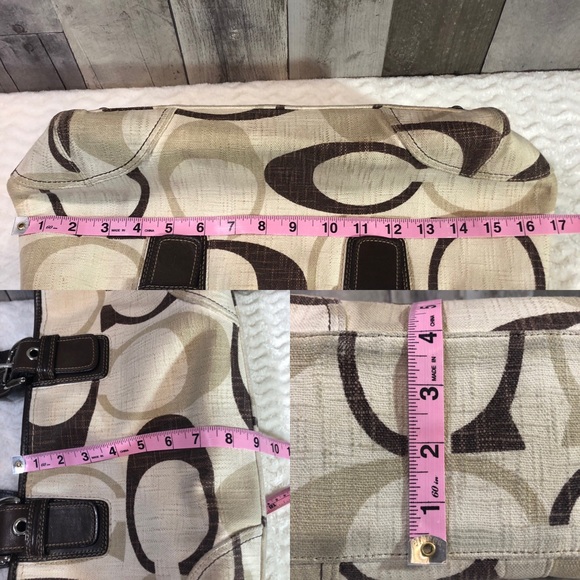 COACH tonal chocolate signature zip satchel without the dust bag. - Picture 7 of 7